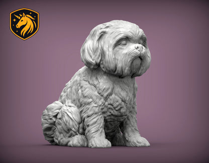 Shih Tzu (Sitting Pose) – Unpainted ABS Resin Model | Realistic Dog Sculpture