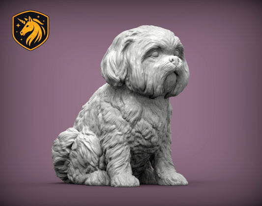 Shih Tzu (Sitting Pose) – Unpainted ABS Resin Model | Realistic Dog Sculpture