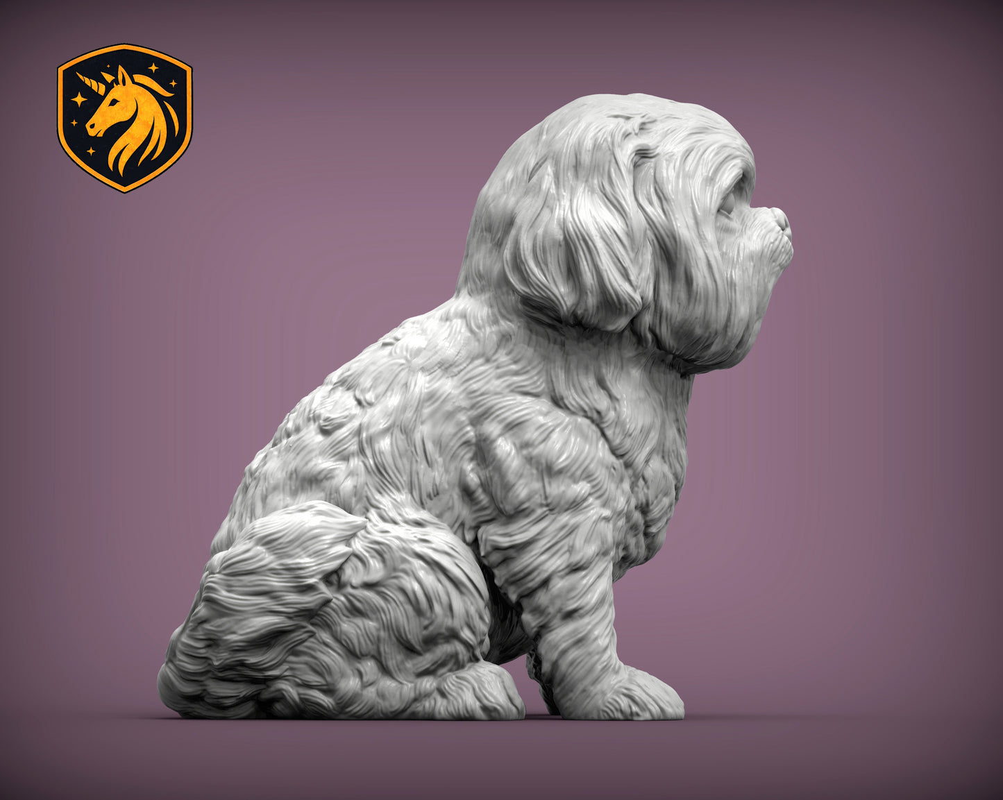 Shih Tzu (Sitting Pose) – Unpainted ABS Resin Model | Realistic Dog Sculpture