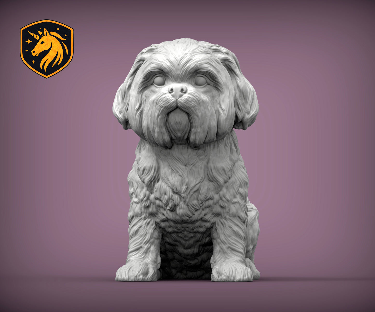 Shih Tzu (Sitting Pose) – Unpainted ABS Resin Model | Realistic Dog Sculpture