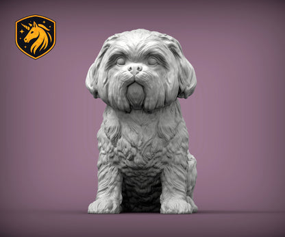 Shih Tzu (Sitting Pose) – Unpainted ABS Resin Model | Realistic Dog Sculpture