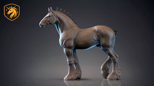 Shire Draft Horse Model – Unpainted ABS Resin Mode