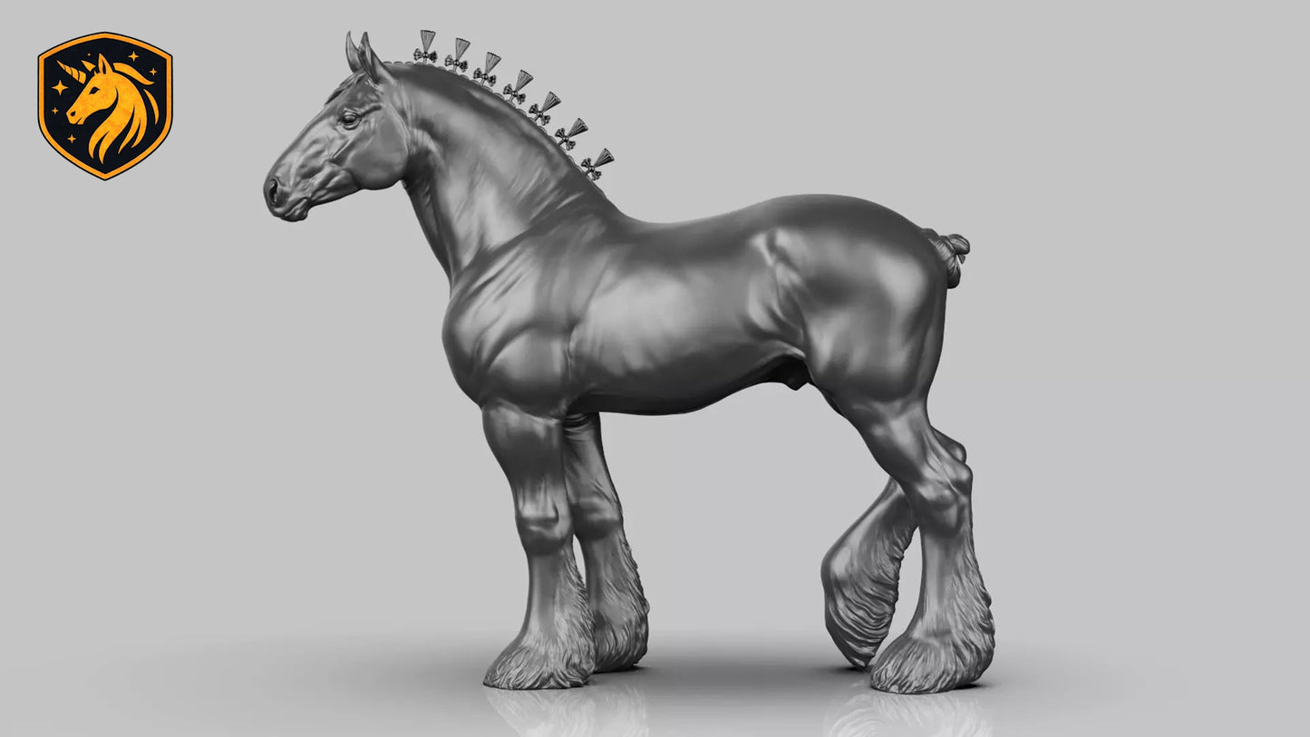 Shire Draft Horse Model – Unpainted ABS Resin Mode