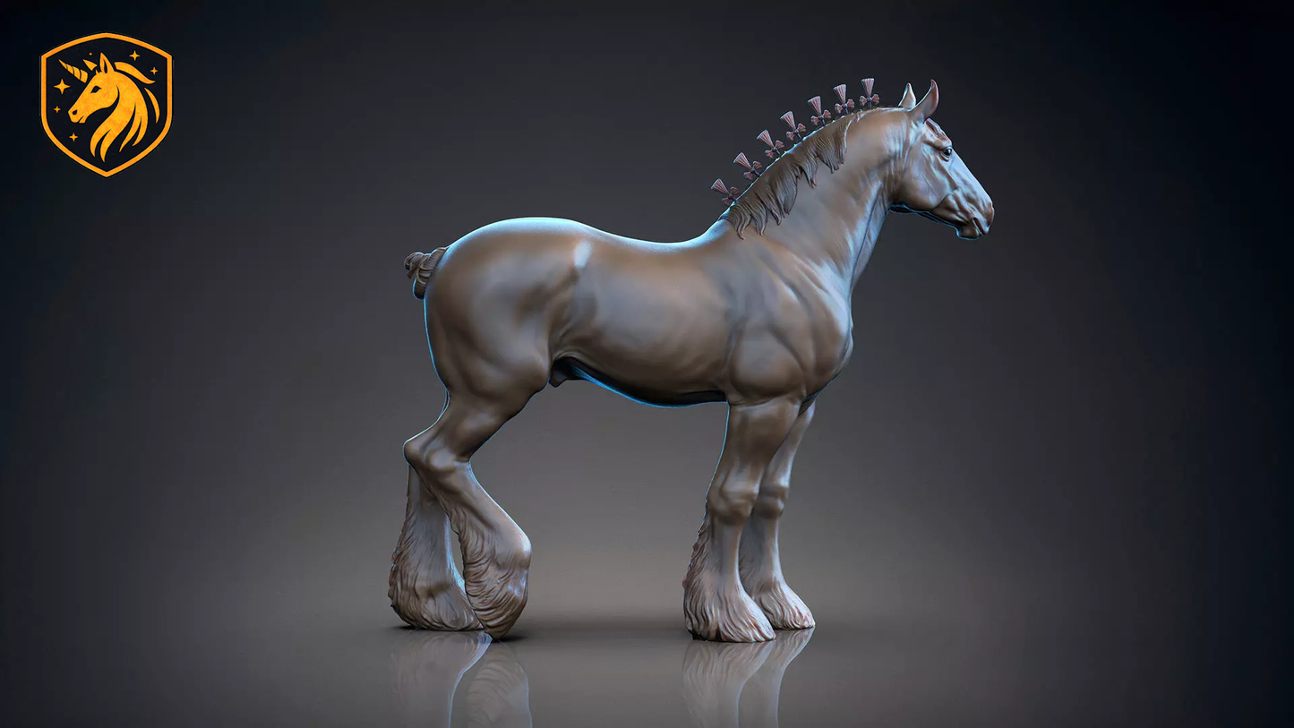 Shire Draft Horse Model – Unpainted ABS Resin Mode