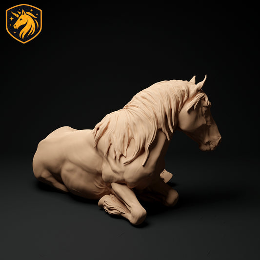 Suffolk Punch Horse Lycing Resin Model | 1/6 Scale Available | Unpainted ABS White Resin