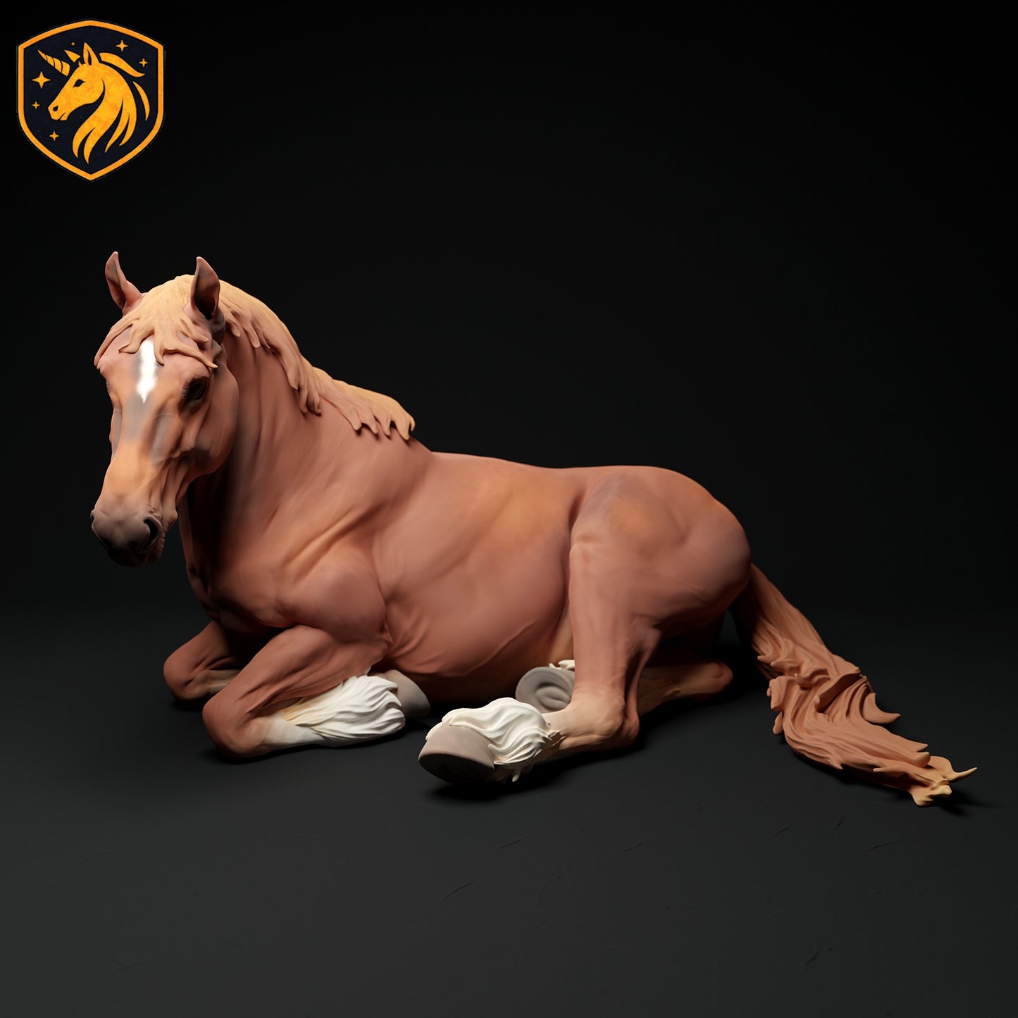 Suffolk Punch Horse Lycing Resin Model | 1/6 Scale Available | Unpainted ABS White Resin