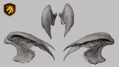 Angel Wings (Pair - Style 2) for Model Horse Artists – Unpainted Resin | All Scales Available