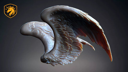 Angel Wings (Pair - Style 2) for Model Horse Artists – Unpainted Resin | All Scales Available
