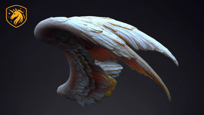 Angel Wings (Pair - Style 2) for Model Horse Artists – Unpainted Resin | All Scales Available