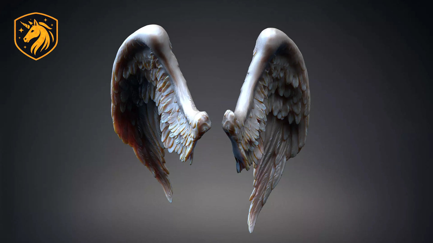 Angel Wings (Pair - Style 2) for Model Horse Artists – Unpainted Resin | All Scales Available