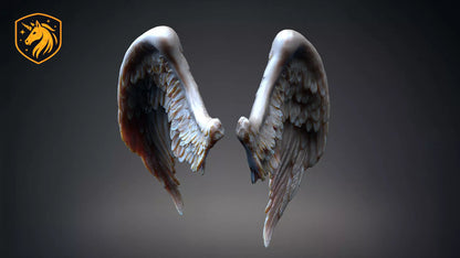 Angel Wings (Pair - Style 2) for Model Horse Artists – Unpainted Resin | All Scales Available