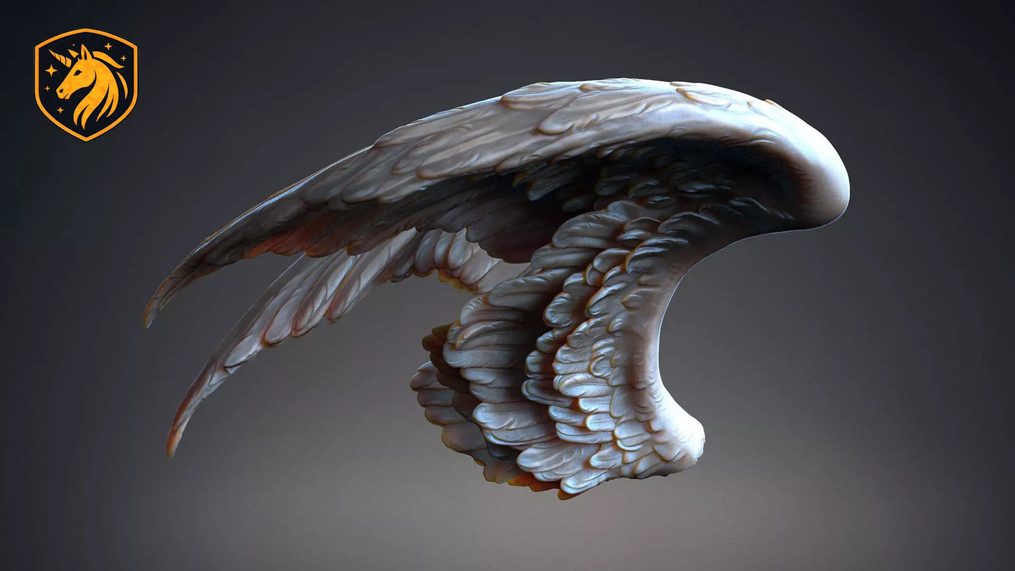 Angel Wings (Pair - Style 2) for Model Horse Artists – Unpainted Resin | All Scales Available