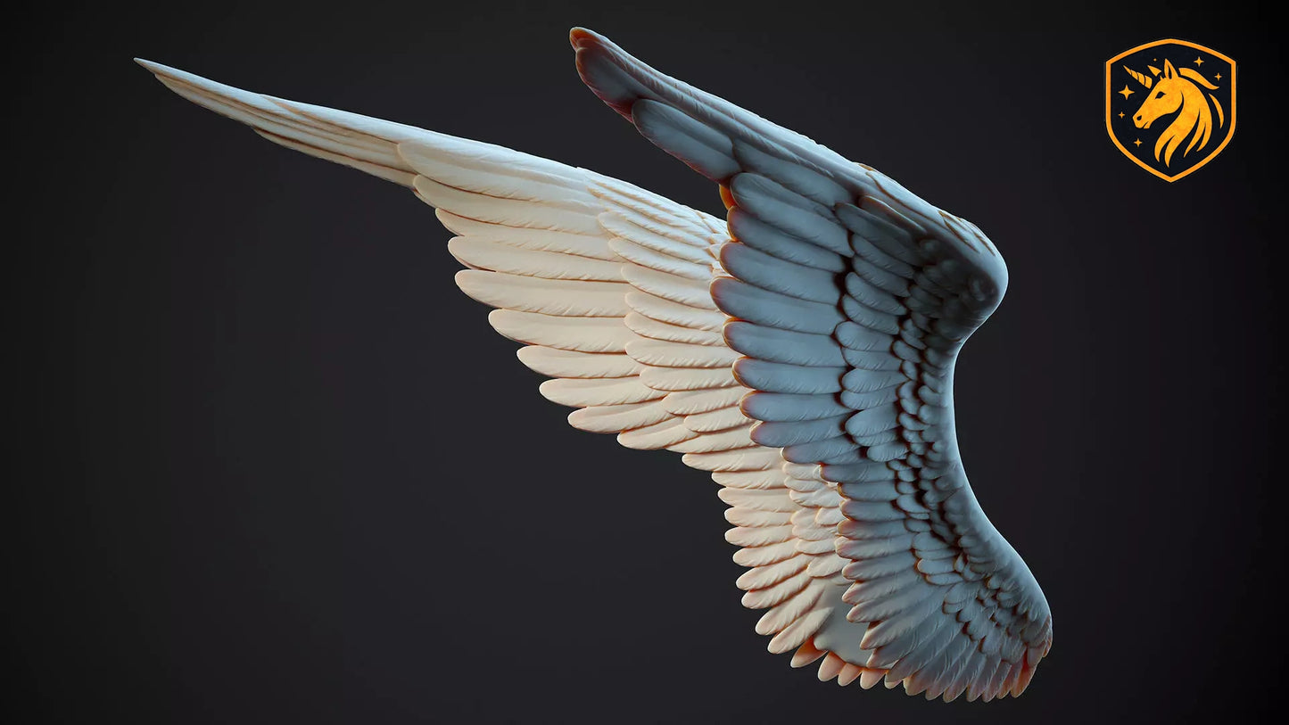 Angel Wings (Pair - Style 3) for Model Horse Artists – Unpainted Resin | All Scales Available