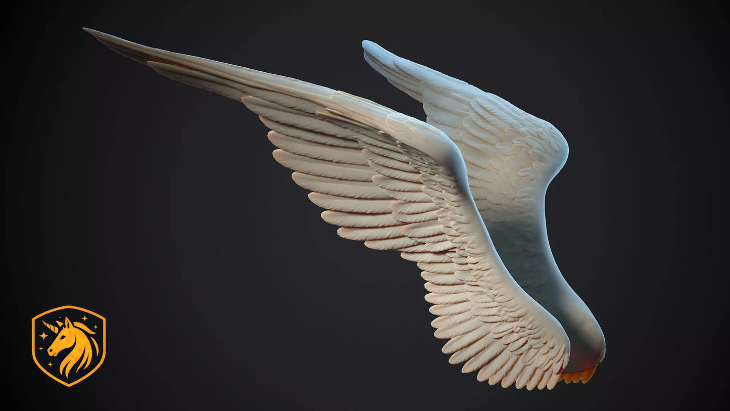 Angel Wings (Pair - Style 3) for Model Horse Artists – Unpainted Resin | All Scales Available