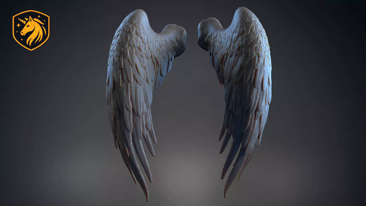 Angel Wings (Pair - Style 4) for Model Horse Artists – Unpainted Resin | All Scales Available