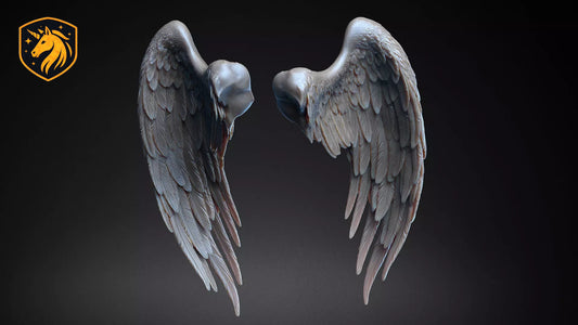 Angel Wings (Pair - Style 4) for Model Horse Artists – Unpainted Resin | All Scales Available