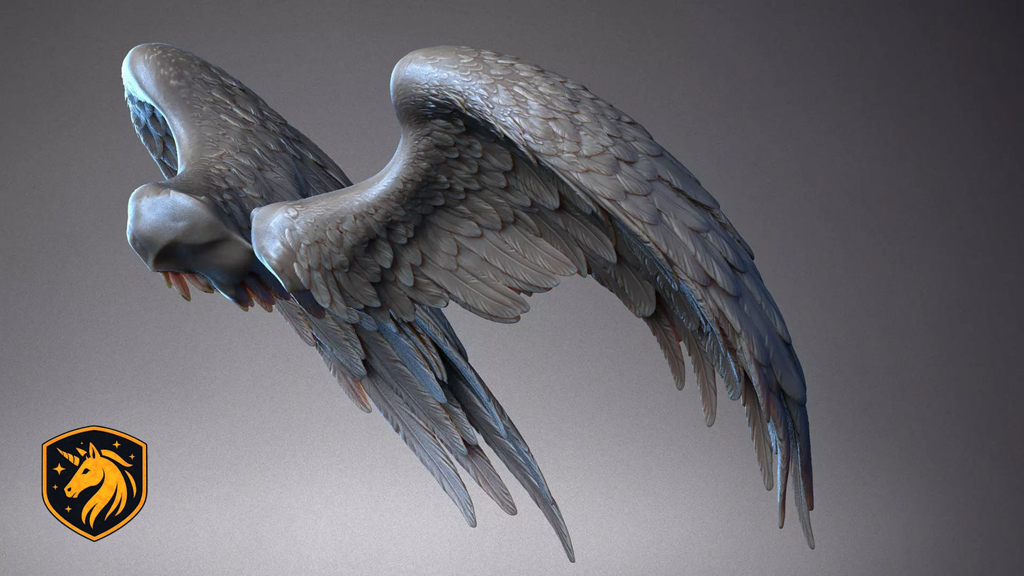 Angel Wings (Pair - Style 4) for Model Horse Artists – Unpainted Resin | All Scales Available