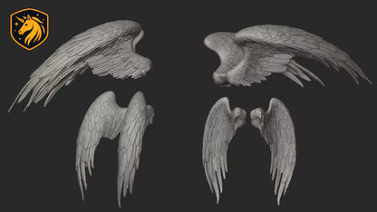 Angel Wings (Pair - Style 4) for Model Horse Artists – Unpainted Resin | All Scales Available