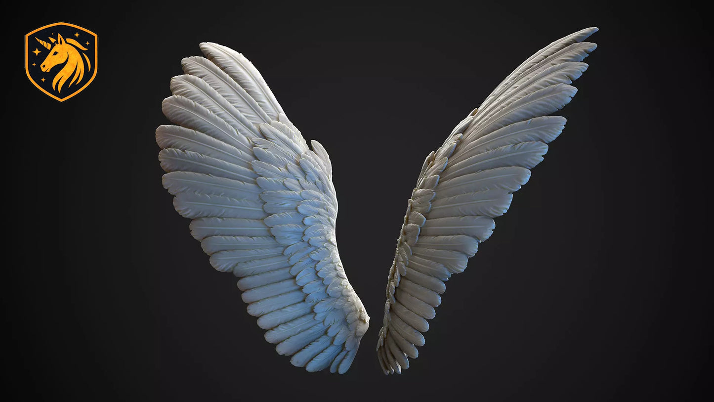 Angel Wings (Pair - Style 5) for Model Horse Artists – Unpainted Resin | All Scales Available