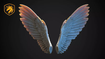 Angel Wings (Pair - Style 5) for Model Horse Artists – Unpainted Resin | All Scales Available