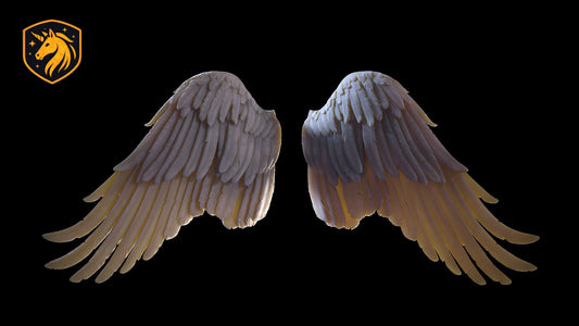 Angel Wings (Pair - Style 1) for Model Horse Artists – Unpainted Resin | All Scales Available