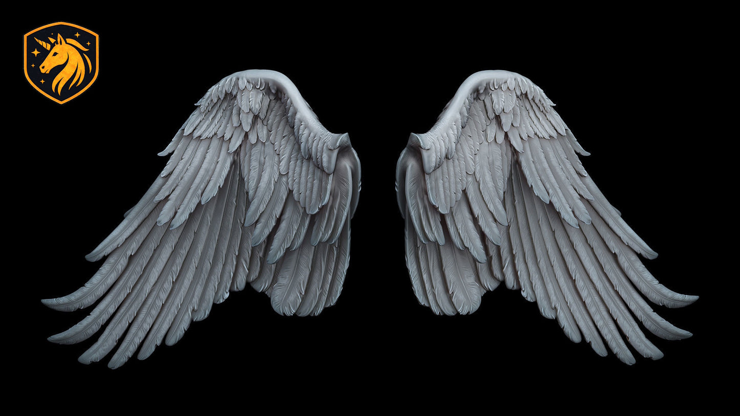 Angel Wings (Pair - Style 1) for Model Horse Artists – Unpainted Resin | All Scales Available