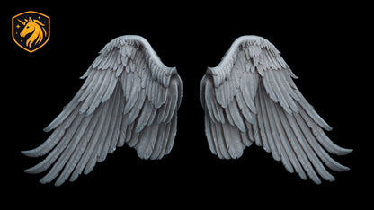 Angel Wings (Pair - Style 1) for Model Horse Artists – Unpainted Resin | All Scales Available