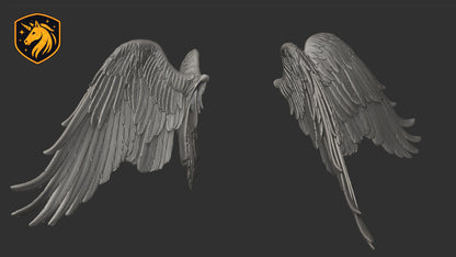 Angel Wings (Pair - Style 1) for Model Horse Artists – Unpainted Resin | All Scales Available