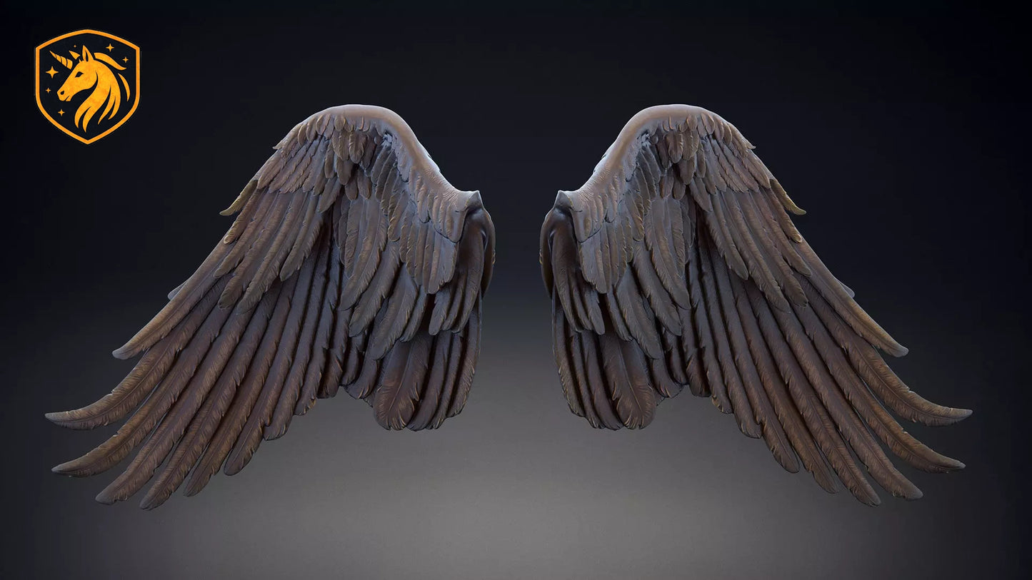 Angel Wings (Pair - Style 1) for Model Horse Artists – Unpainted Resin | All Scales Available