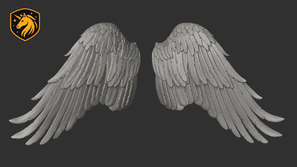Angel Wings (Pair - Style 1) for Model Horse Artists – Unpainted Resin | All Scales Available